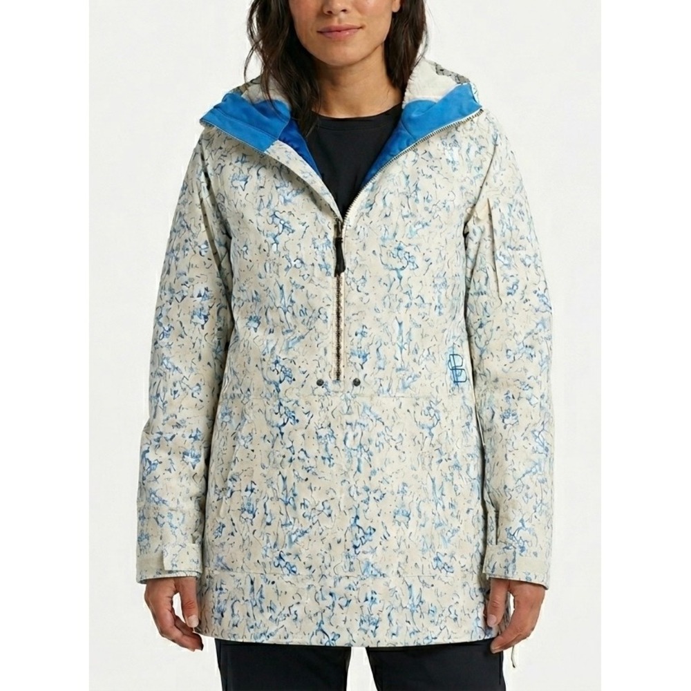 B BY BURTON Dryride Snow Jacket White/Blue Women Size XS Winter Snowboard Warm